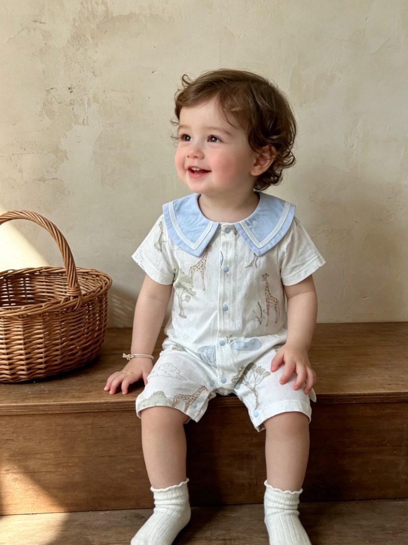 Bamboo Bodysuit Baby - ملابس أطفال على شكل زرافة للمواليد