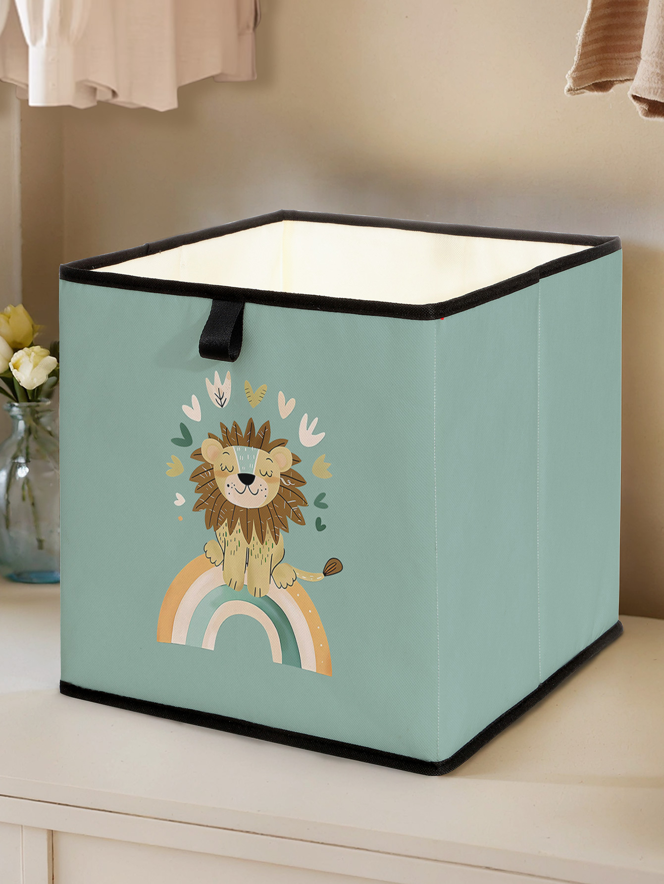 Baby Clothing Wardrobe - صندوق تخزين قابل للطي بتصميم أسد