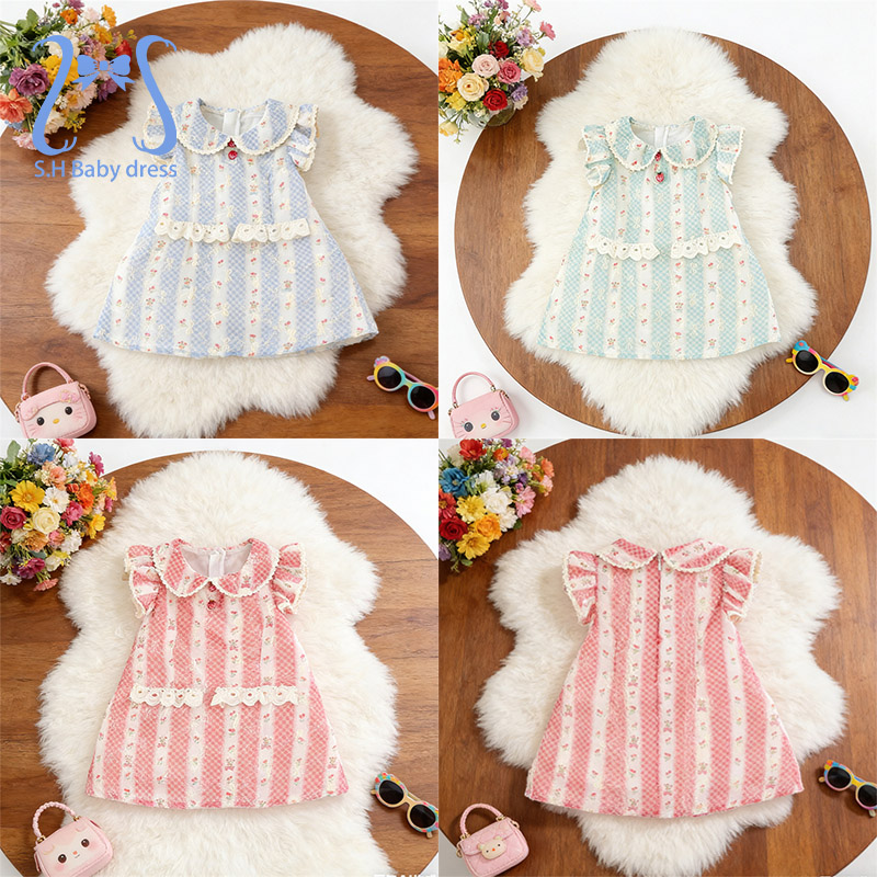 Baby Clothing H&M - فستان صيفي زهري للبنات الرضع، ملابس