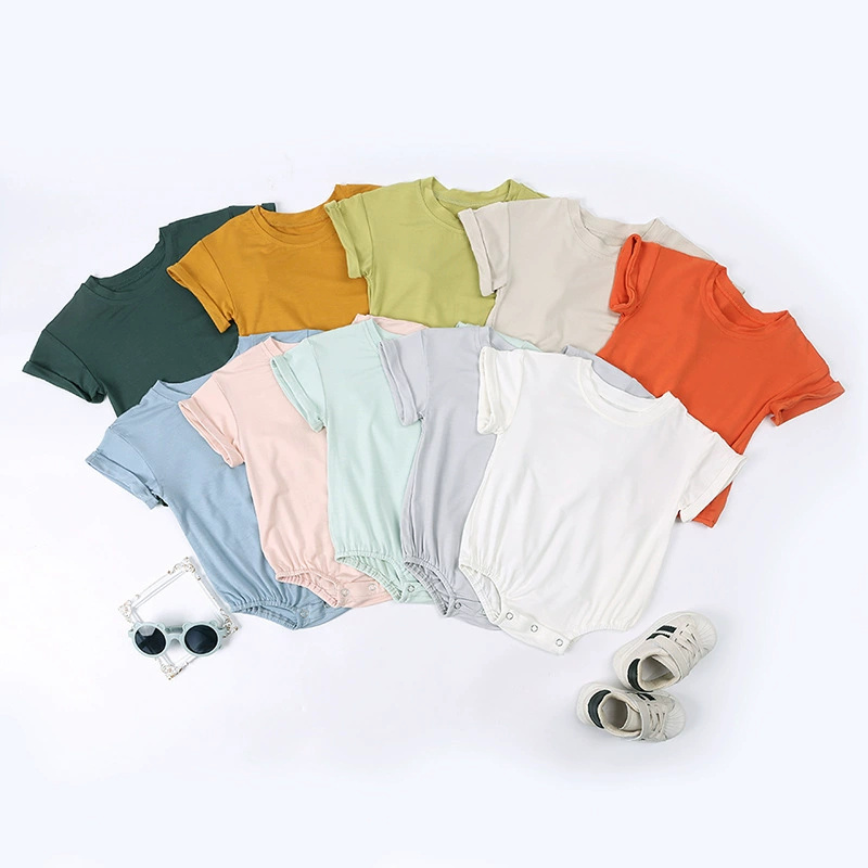 Bamboo Bodysuit Baby - رومبير أساسي بأكمام قصيرة للأطفال حديثي