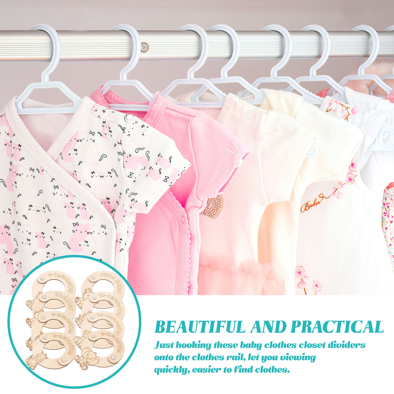 Baby Clothing Wardrobe - 8 قطع من فواصل مقاسات الملابس