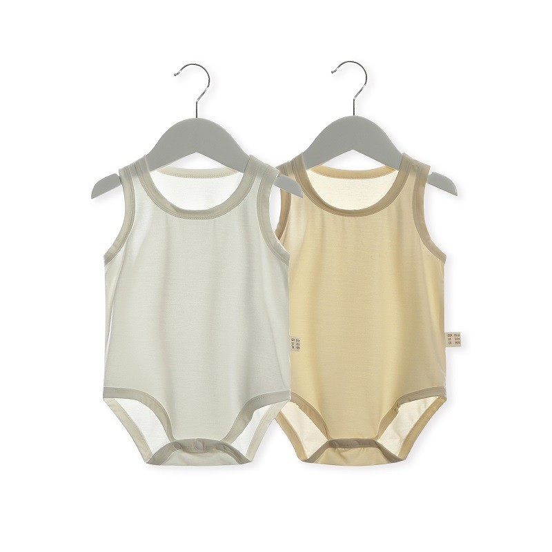 Bamboo Bodysuit Baby - بدلة أطفال بدون أكمام من الخيزران،
