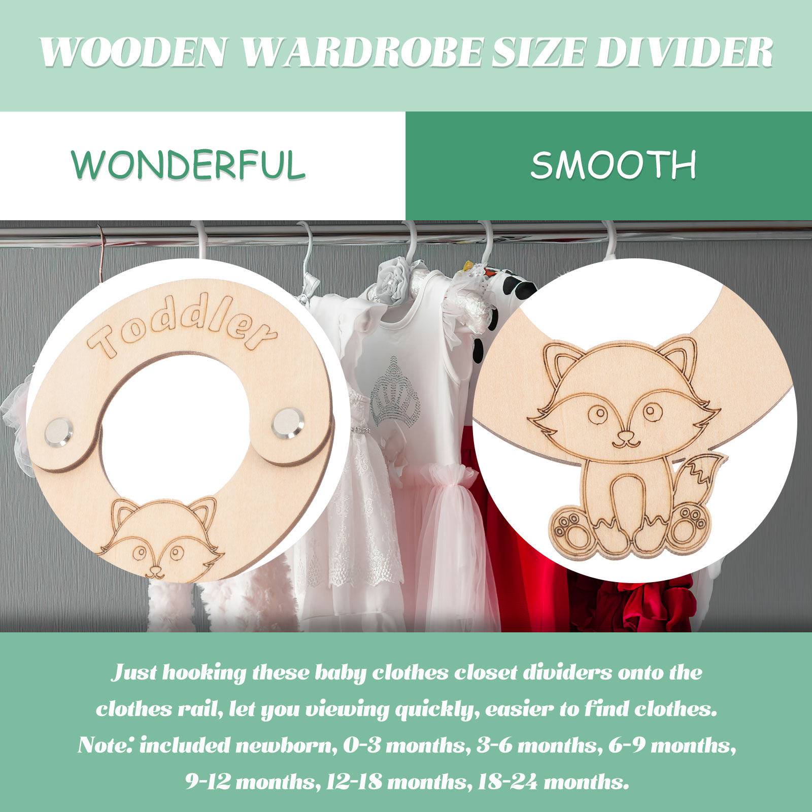 8 قطع من فواصل مقاسات الملابس  - مراجعة Baby Clothing Wardrobe وسعره